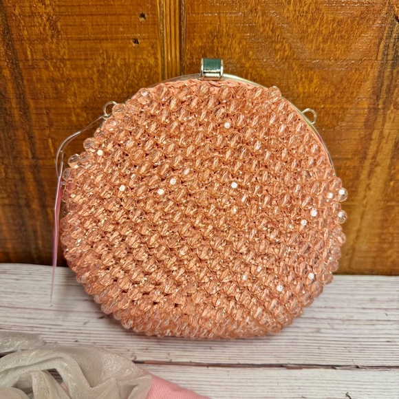 Kate Spade Bellini Embellished Crochet 3d Peach Crossbody - Picture 7 of 10